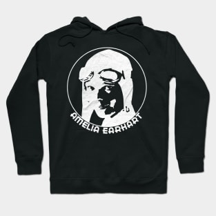 Amelia Earhart - 20th Century Icon (White Print) Hoodie